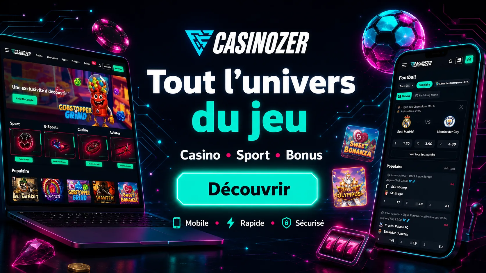 Casinozer Casino sur desktop et mobile